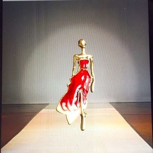 🍏50% OFF/3+...Lady in Red Evening Dress Brooch